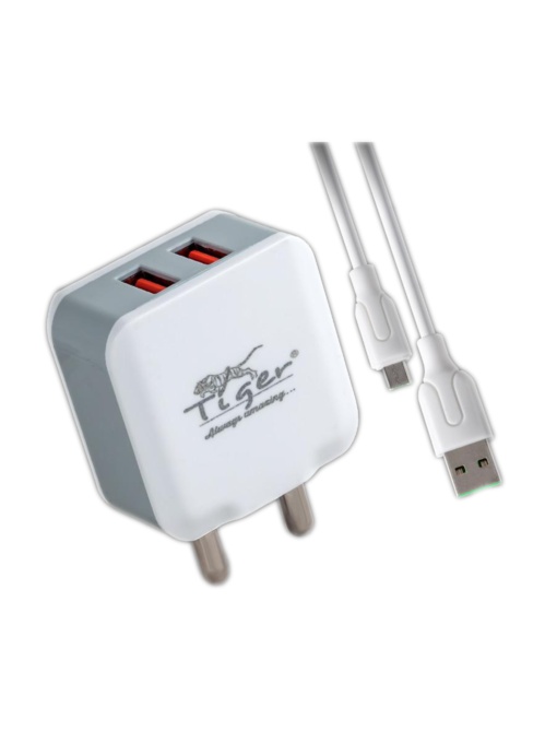 Tiger 2 Port 10W Fast Charger with Charging Cable (HC3) - Image 2