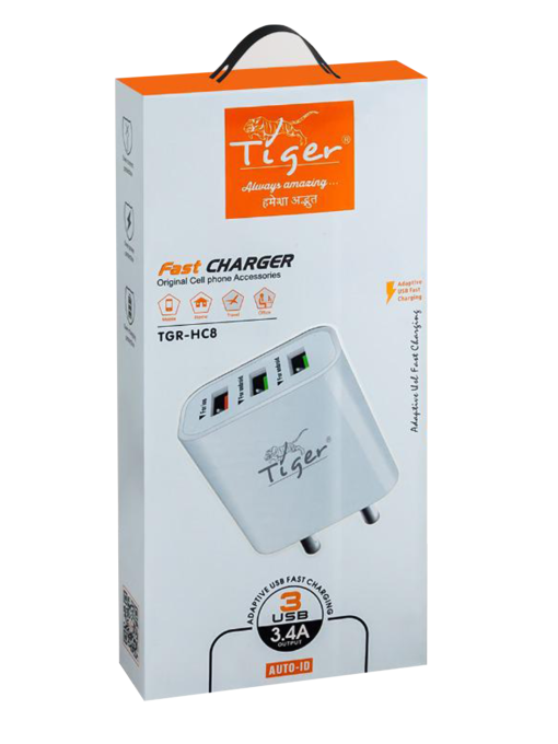 Tiger 3 Port 18W Fast Charger with Micro USB Cable (HC8) - Image 3
