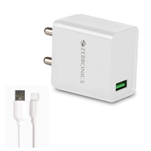 ZEBRONICS 18W Rapid Charger with Type C Cable (Zeb-MA5311Q)