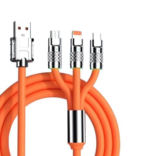 120w 3 in 1 Fast Charging Cable (Type-C+Micro USB+IP Cable) - Image 2
