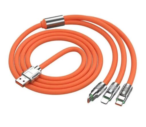 120w 3 in 1 Fast Charging Cable (Type-C+Micro USB+IP Cable) - Image 3