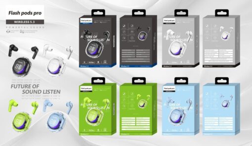Transparent Earbuds with Digital Battery Indicator | 1st Quality Bluetooth Earbuds - Image 2