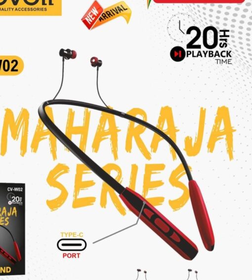 Crovell cv02 Bluetooth Neckband with 20 Hours Playtime | Type-C Charging