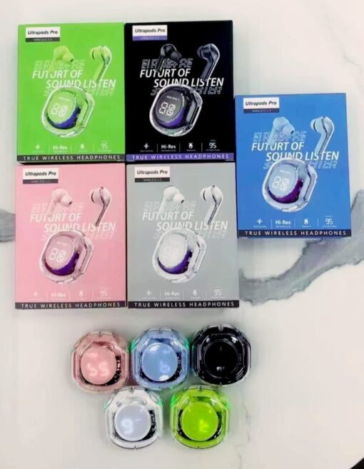 Transparent Earbuds with Digital Battery Indicator | 1st Quality Bluetooth Earbuds