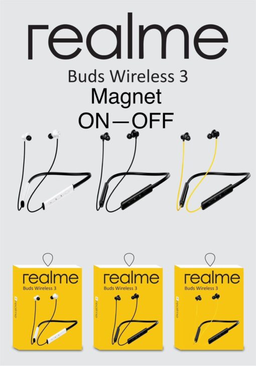 Realme Buds 3 Neckband | Magnetic On/Off | Thickest Heavy Wire - Image 4
