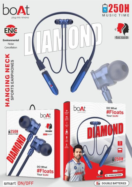 Boat Double Battery Voice Changer Bluetooth Neckband Removable Battery | 240 Hours Playtime - Image 2