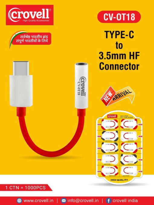 Type-C to 3.5mm Headphone Connector Cable