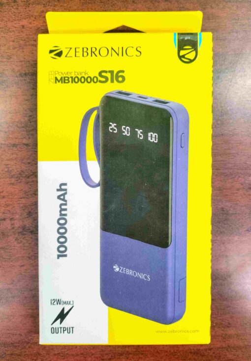 Zebronics 10000mah 4in1 Inbuilt Cable Power Bank | 6 Months Warranty - Image 2